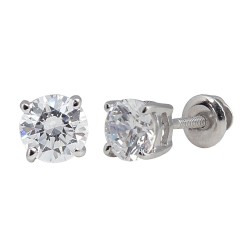 1 4/5 Carat TW Round Diamond Stud Earrings 14Kt White Gold