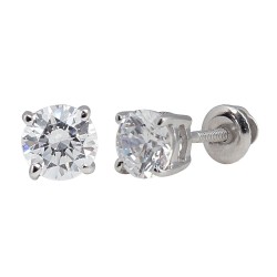 1/2 Carat TW Round Diamond Stud Earrings in 14Kt White Gold