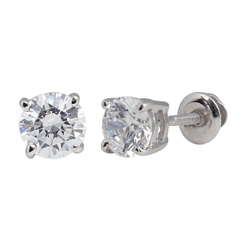 Igi Certified 1 Carat Tw Round Diamond Stud Earrings 14kt Gold Lm