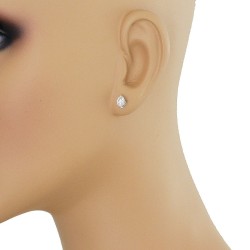 Certified 1 Carat TW Round Diamond Stud Earrings 14Kt Gold