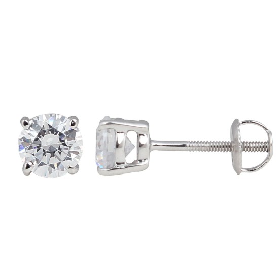 1 1/2 Carat TW Round Diamond Stud Earrings in 14Kt Gold 1 1/2 Carat TW Round Diamond Stud Earrings in 14Kt Gold