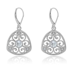 Cubic Zirconia Dangle Earrings in Sterling Silver