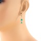 Genuine Emerald and Cubic Zirconia Earrings Sterling Silver