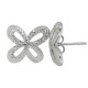Butterfly Cubic Zirconia Stud Earrings in Sterling Silver 