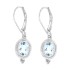 Aquamarine and Diamond Drop Earrings in Sterling Silver