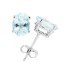 Oval Aquamarine Stud Earrings in 14Kt White Gold 