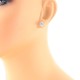 Oval Aquamarine Stud Earrings in 14Kt White Gold 
