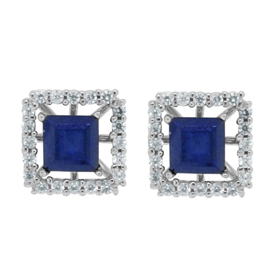  Cubic Zirconia Earring jackets in Sterling Silver