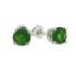 Genuine Chrome Diopside Stud Earrings in 14kt White Gold, 5mm Round