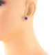 7MM Lab Created Sapphire Stud Earrings AAA Quality Sterling Silver