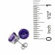  Amethyst Stud Earrings in 14Kt White Gold 8mm Round