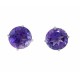  Amethyst Stud Earrings in 14Kt White Gold 8mm Round