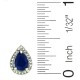 Blue Sapphire and Diamond Halo Earrings in 10Kt White Gold 