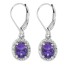 Oval Amethyst and Diamond Dangle Earrings in 14Kt White Gold