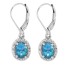 Oval Blue Topaz and Diamond Dangle Earrings 14Kt White Gold 