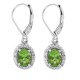 14Kt White Gold Peridot Diamond Drop Earrings