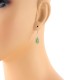 14Kt White Gold Peridot Diamond Drop Earrings