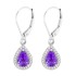 10Kt White Gold Amethyst and Diamond Dangle Earrings