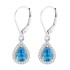 Blue Topaz and Diamond Dangle Earrings in 10Kt White Gold