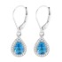 Blue Topaz and Diamond Dangle Earrings in 10Kt White Gold