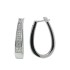 Cubic Zirconia U Hoop Earrings Rhodium Over Sterling Silver 