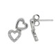 Cubic Zirconia Heart Earrings Rhodium Over Sterling Silver 