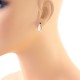 Princess Cut Diamond Huggie Hoop Earrings in 14kt White Gold