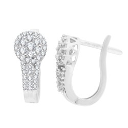 Swarovski Zirconia Hoop Earrings in Sterling Silver