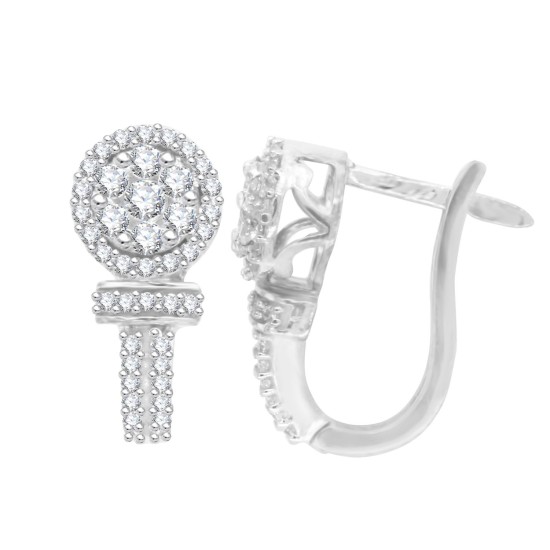 Swarovski Zirconia Hoop Earrings in Sterling Silver