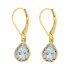 Teardrop Shaped Aquamarine Drop Earrings in Sterling Silver 
