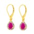 Teardrop Shaped Ruby Dangle Earrings in Sterling Silver 