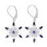 Sapphire and Cubic Zirconia Snowflake Dangle Earrings in Sterling Silver 