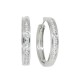 Cubic Zirconia Huggie Hoop Earrings in Sterling Silver