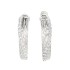 Cubic Zirconia J Hoop Earrings Rhodium Over Sterling Silver