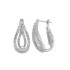 Cubic Zirconia Drop Earrings Rhodium Finish Sterling Silver 