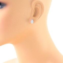 Diamond Fashion Stud Earrings in 14Kt White Gold