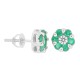 Lab Created Emerald Cubic Zirconia Earrings Sterling Silver
