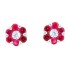 Lab Created Ruby Cubic Zirconia Stud Earrings Sterling Silver