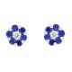 Lab Created Sapphire and Cubic Zirconia Earrings Sterling Silver