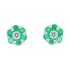 Lab Created Emerald Cubic Zirconia Earrings Sterling Silver