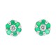 Lab Created Emerald Cubic Zirconia Earrings Sterling Silver