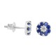 Sapphire and Cubic Zirconia Stud Earrings Sterling Silver