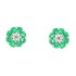 Emerald and Cubic Zirconia Stud Earrings Sterling Silver