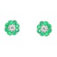 Emerald and Cubic Zirconia Stud Earrings Sterling Silver