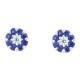 Sapphire and Cubic Zirconia Stud Earrings Sterling Silver