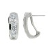Cubic Zirconia Fashion Huggie Hoop Earrings in Rhodium Plated Sterling Silver 