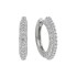 Sterling Silver Cubic Zirconia Fashion Huggie Hoop Earrings