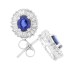 Blue Sapphire and Baguette Diamond Earrings in 14Kt White Gold