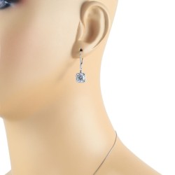 Cubic Zirconia Dangle Earrings in Sterling Silver