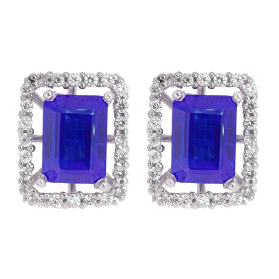  Cubic Zirconia Earring jackets in Sterling Silver